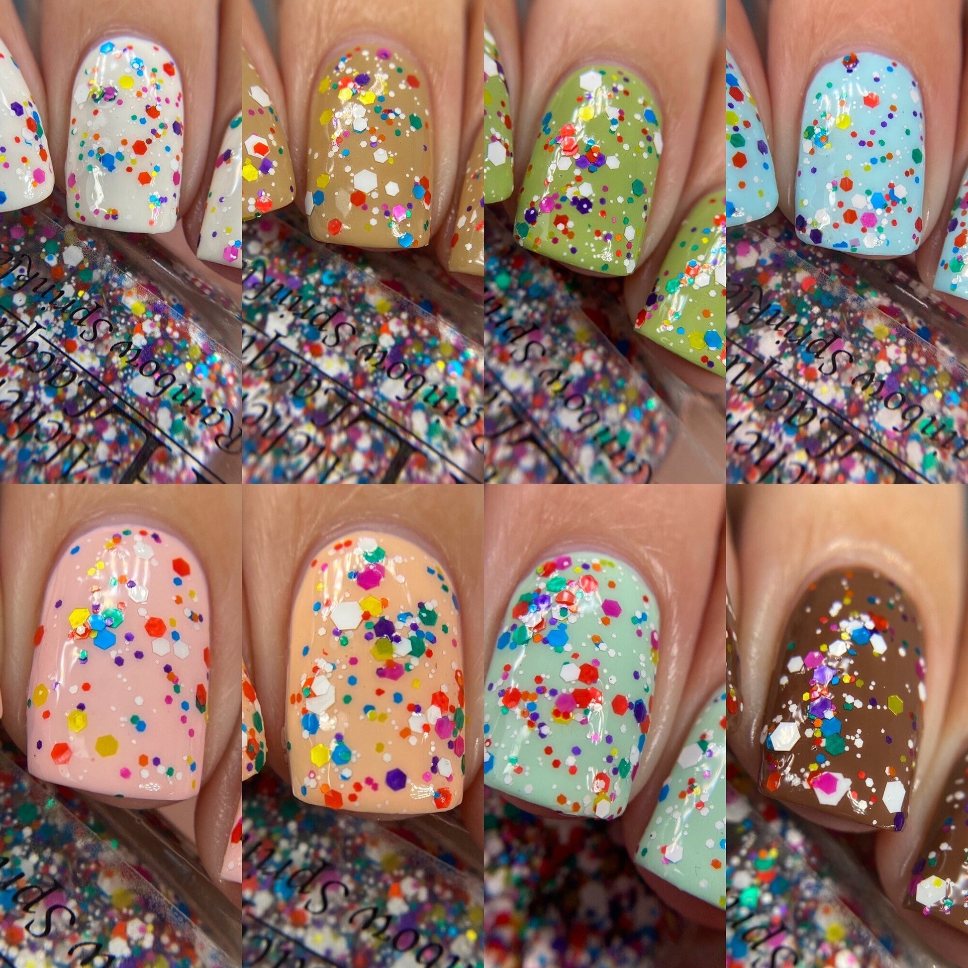 rainbow glitter nail polish